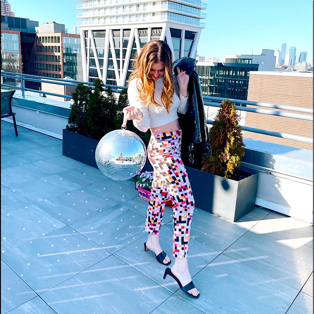 Vintage Geometric cigarette pants